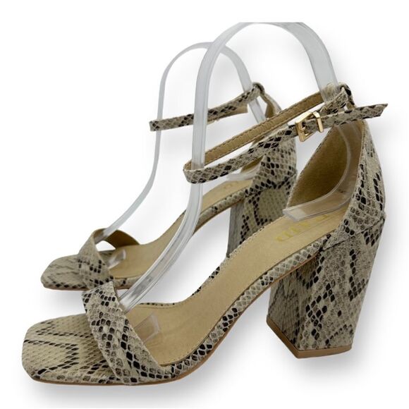 RAID Snake Print Ankle Strap Chunky Heel Sandals Sz 7.5 M - Picture 3 of 12